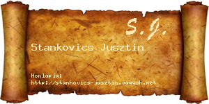 Stankovics Jusztin névjegykártya